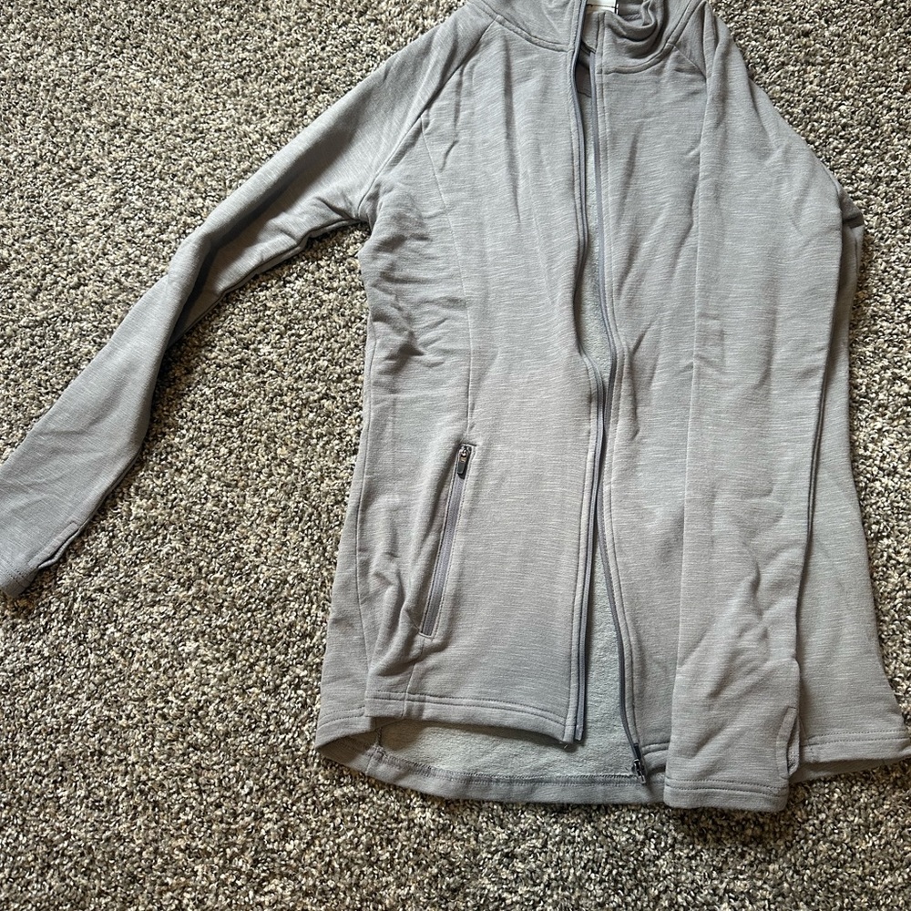 Mono B Light Gray Full-Zip Hoodie